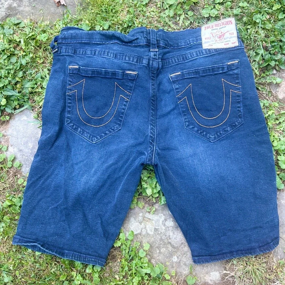 True Religion Ricky Jorts Mens 38 Relaxed‎ Denim Shorts Y2K Blue